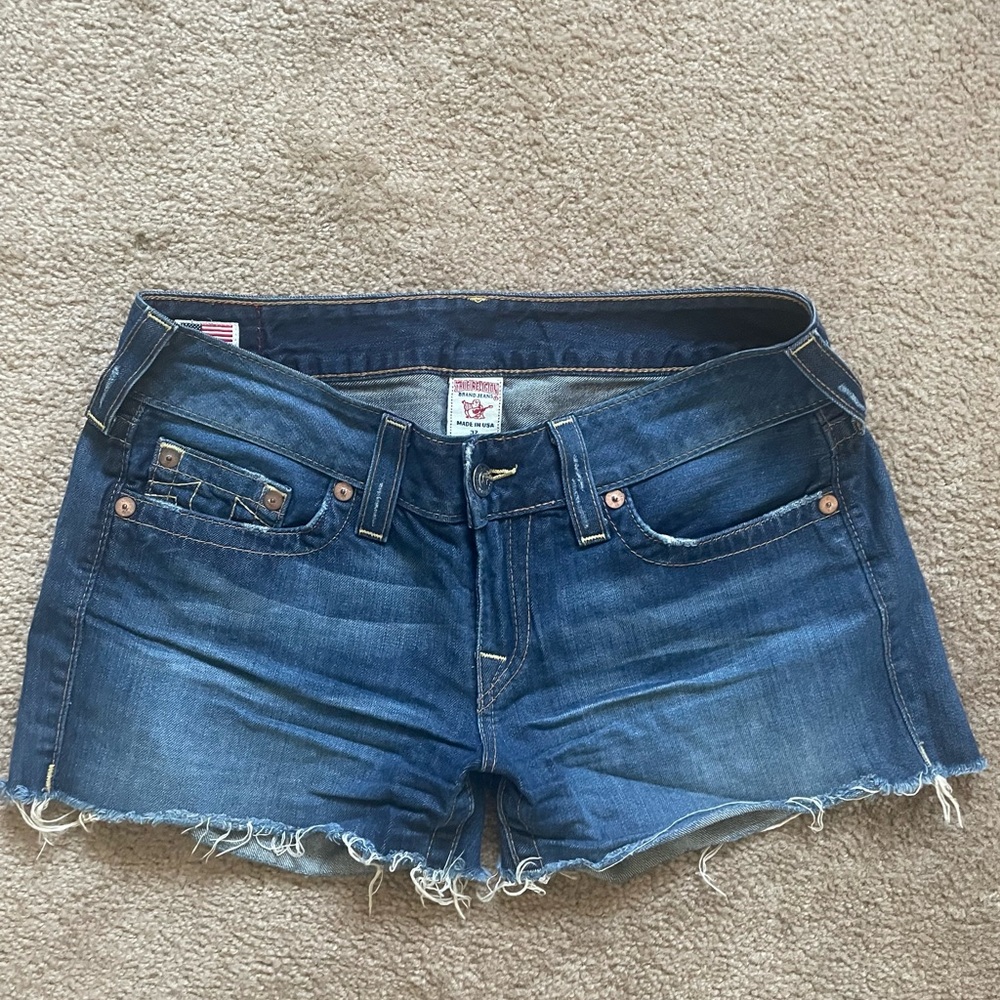 True Religion Blue Jean Shorts